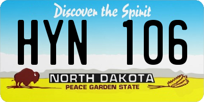 ND license plate HYN106