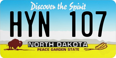 ND license plate HYN107