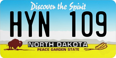 ND license plate HYN109