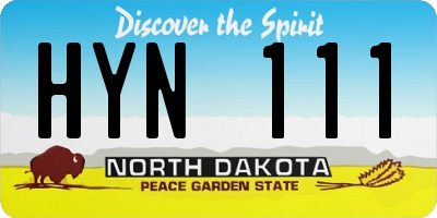 ND license plate HYN111