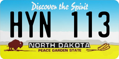ND license plate HYN113