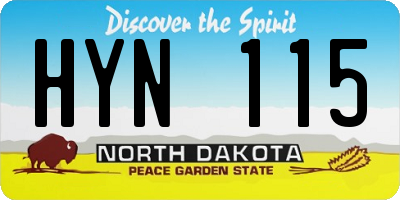 ND license plate HYN115