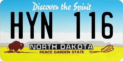 ND license plate HYN116