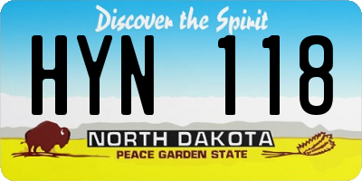 ND license plate HYN118