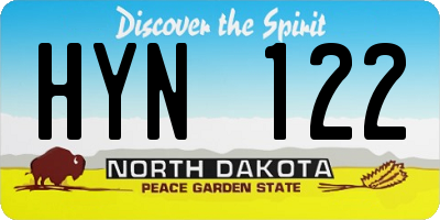 ND license plate HYN122