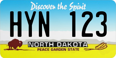 ND license plate HYN123