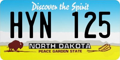 ND license plate HYN125