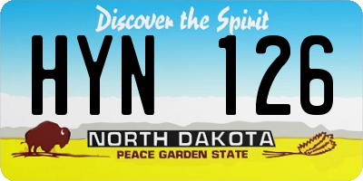 ND license plate HYN126