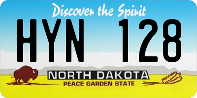 ND license plate HYN128