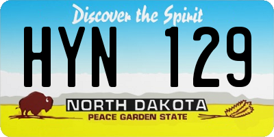 ND license plate HYN129