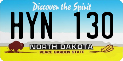 ND license plate HYN130