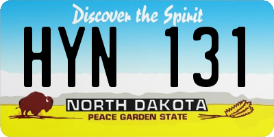 ND license plate HYN131