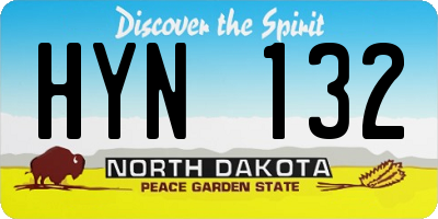 ND license plate HYN132