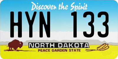 ND license plate HYN133