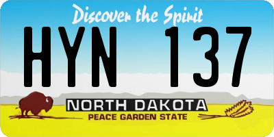 ND license plate HYN137