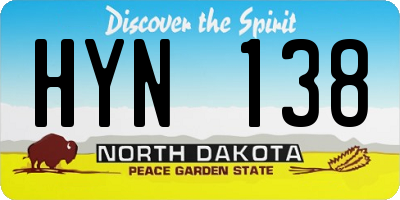 ND license plate HYN138