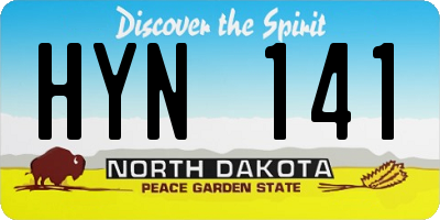 ND license plate HYN141