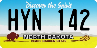 ND license plate HYN142