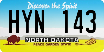 ND license plate HYN143