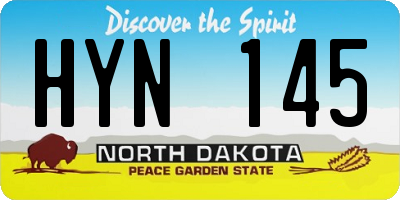 ND license plate HYN145