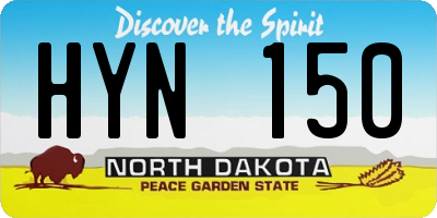 ND license plate HYN150