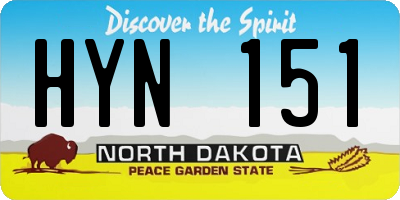 ND license plate HYN151