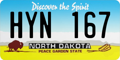 ND license plate HYN167