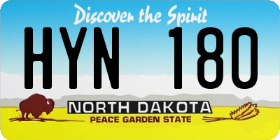 ND license plate HYN180