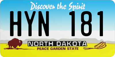 ND license plate HYN181