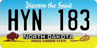 ND license plate HYN183