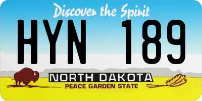 ND license plate HYN189