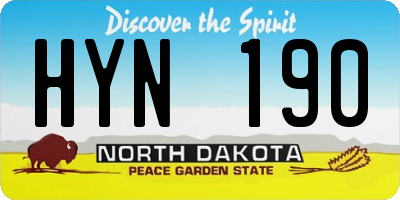 ND license plate HYN190