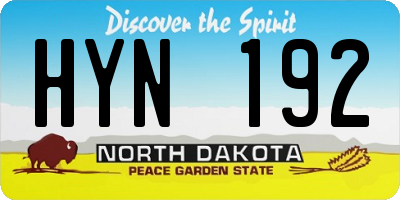 ND license plate HYN192
