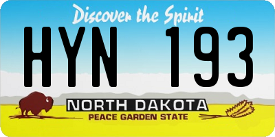 ND license plate HYN193