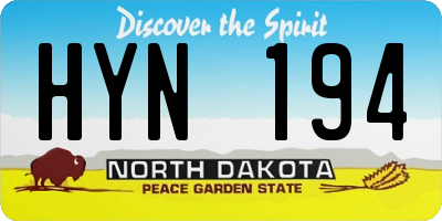 ND license plate HYN194