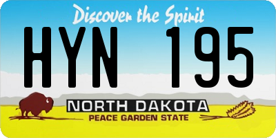 ND license plate HYN195