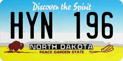 ND license plate HYN196