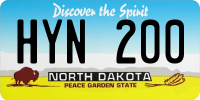 ND license plate HYN200