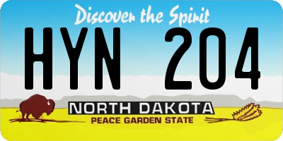 ND license plate HYN204