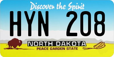 ND license plate HYN208