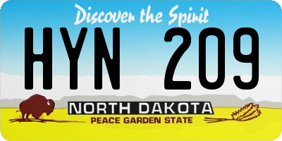 ND license plate HYN209