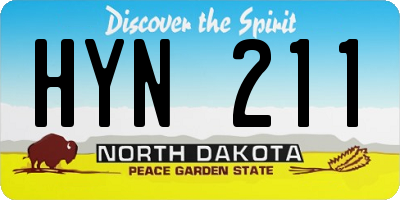 ND license plate HYN211