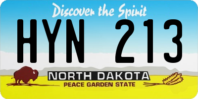 ND license plate HYN213
