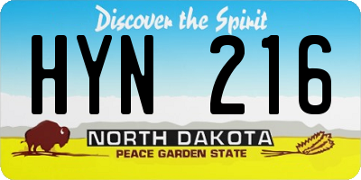 ND license plate HYN216