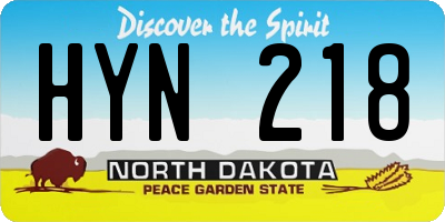 ND license plate HYN218