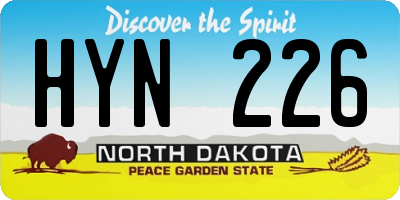 ND license plate HYN226