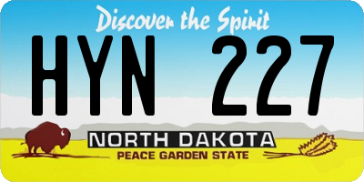 ND license plate HYN227