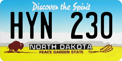 ND license plate HYN230