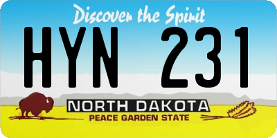 ND license plate HYN231