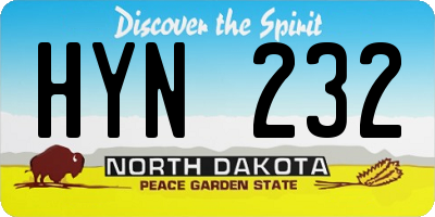 ND license plate HYN232